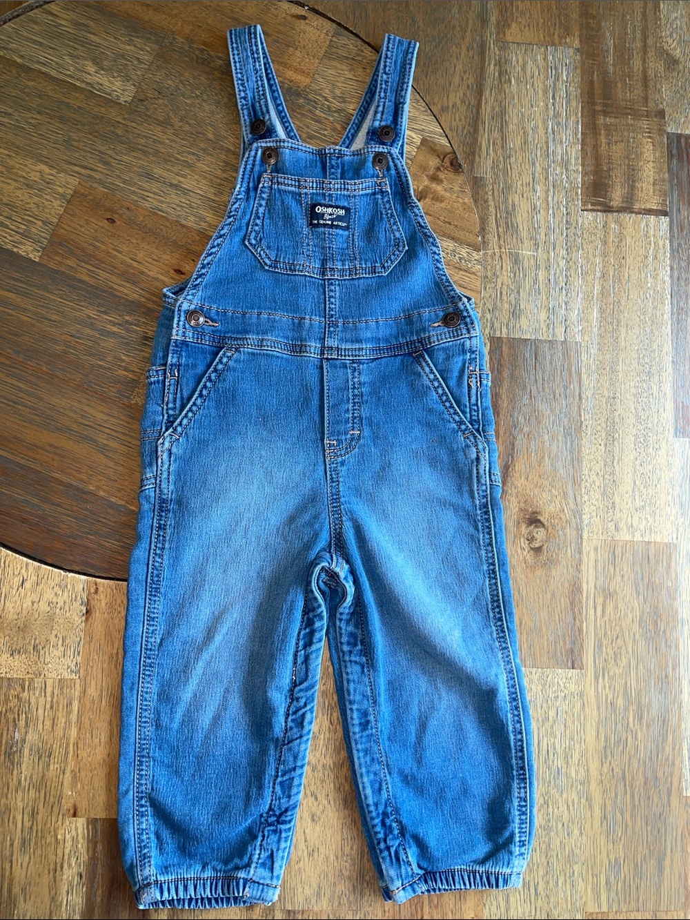 OshKosh B'gosh Classic Indigo Denim Overalls Kids 24M Blue - Picture 2 of 5